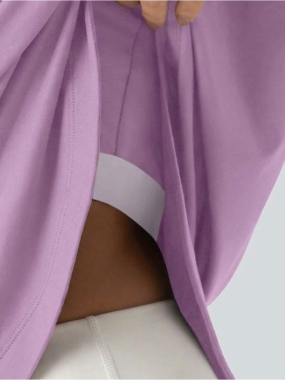 Halara Off-Shoulder Short Sleeve Top - Lavender - Picture 2 of 4